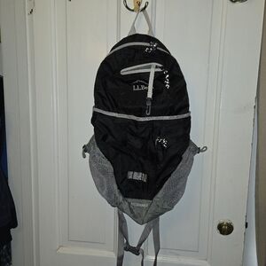 L.L. Bean Black and Gray Stowaway Backpack